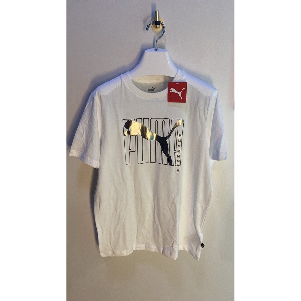 Puma Essential Logo Lab Holiday Crew Neck Short Sleeve T-Shirt Mens White Casual